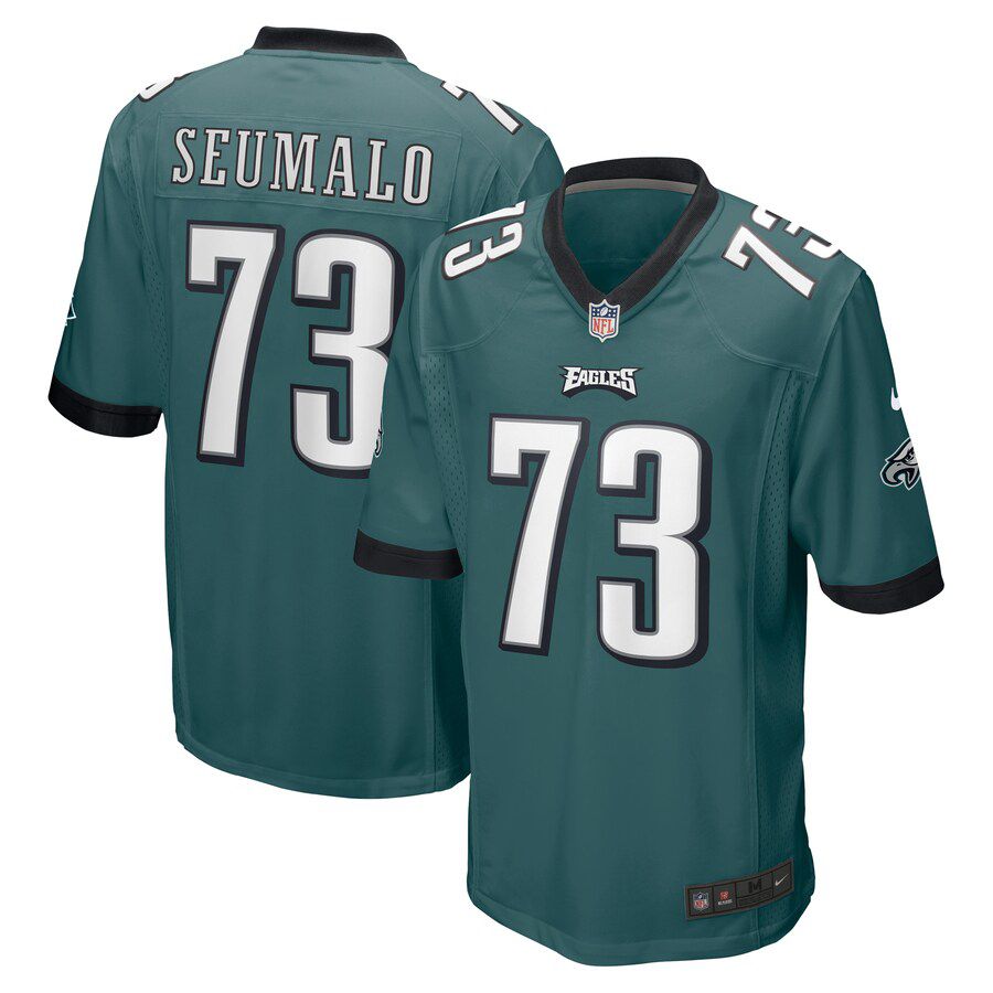 Men Philadelphia Eagles 73 Isaac Seumalo Nike Midnight Green Game NFL Jersey